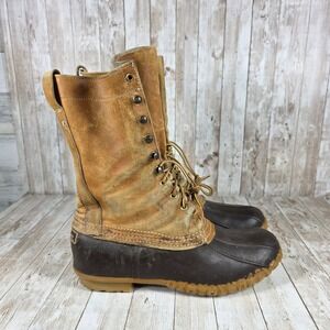 LL Bean Maine Hunting Boots Duck Boots Leather Tall‎ Lace Up Mens Size 6
